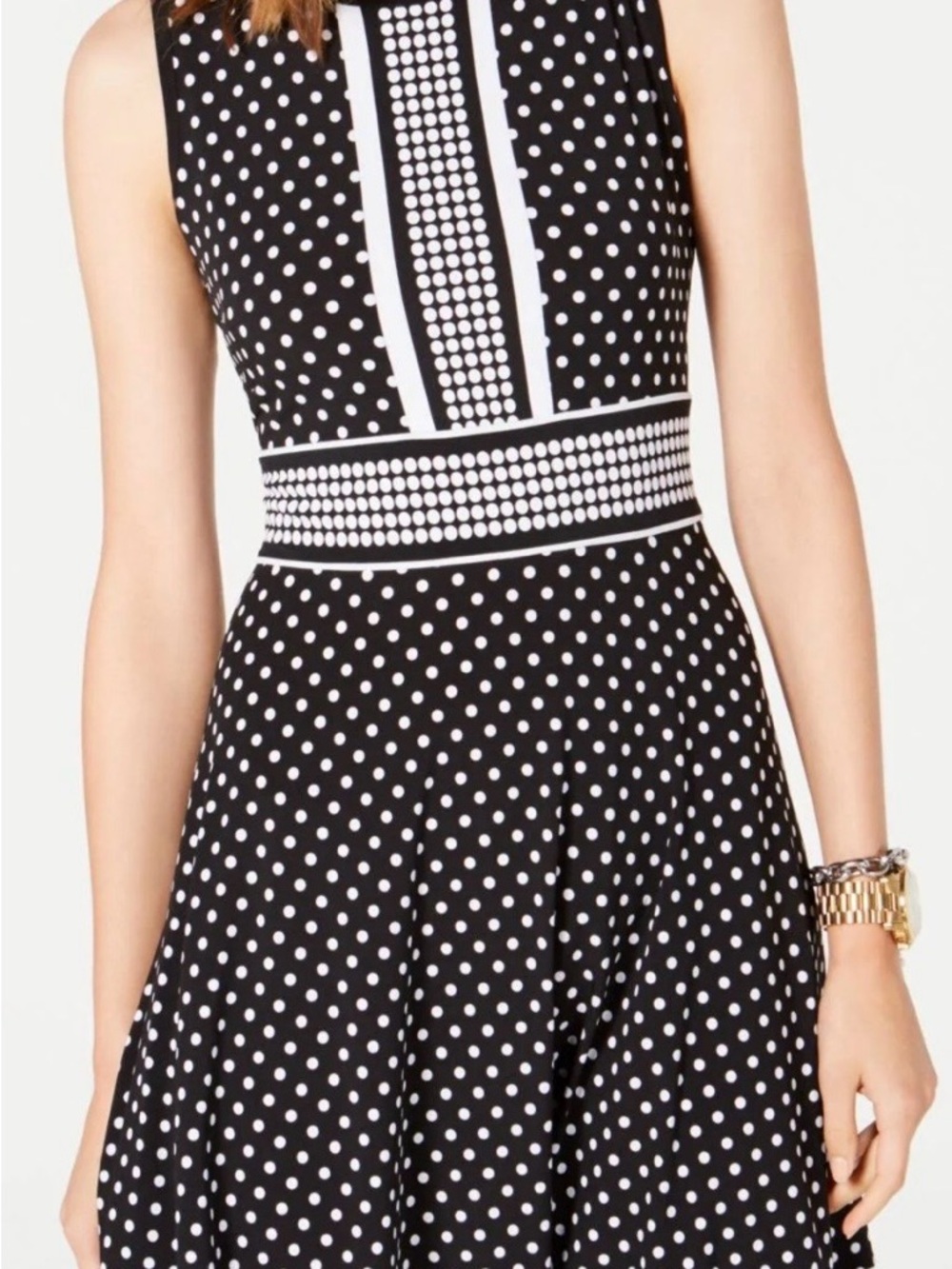 Michael Kors Polka Dot Midi Dress - Size: Medium - Picture 8 of 9
